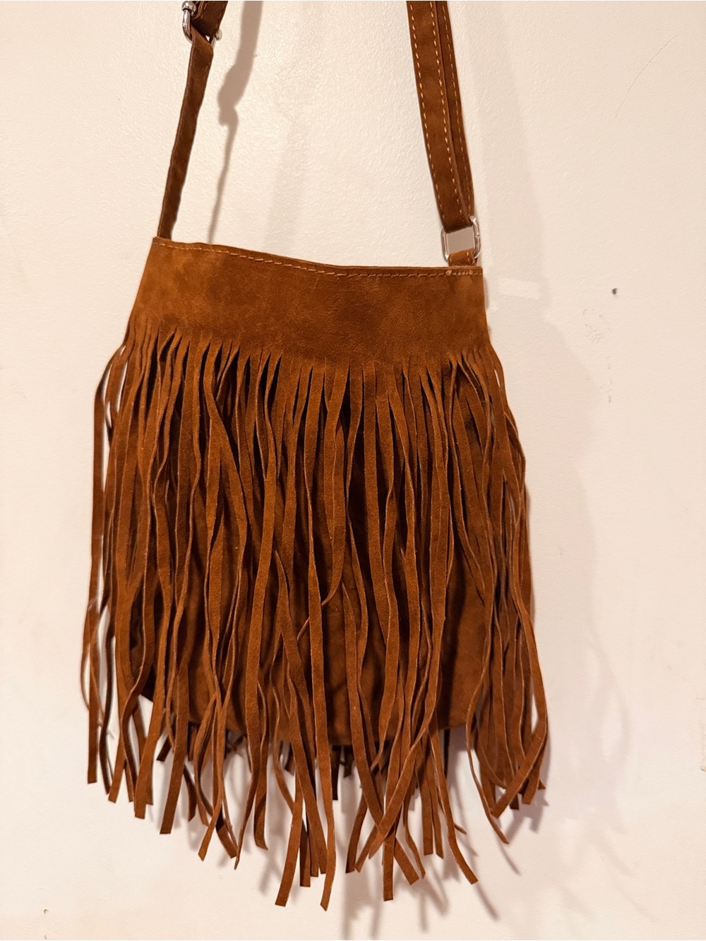 Boho Festival Brown Fringe Crossbody Bag - Picture 2 of 6